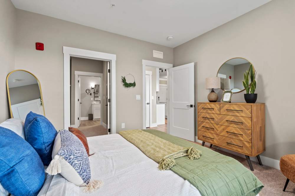 Modern room with white walls at Upper East in Frederick, Maryland