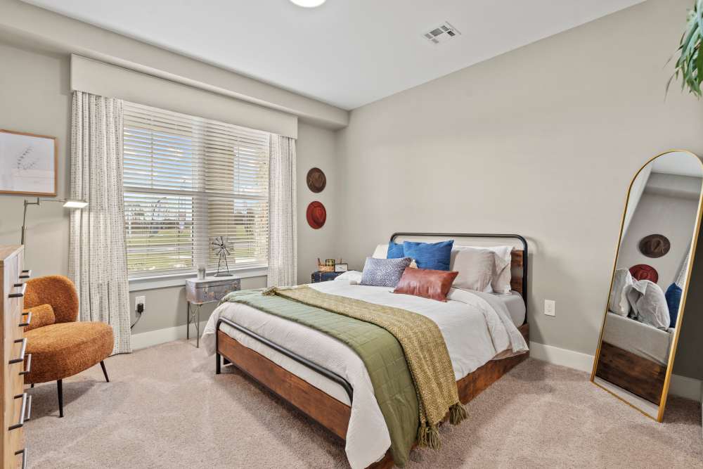 Modern bedroom at Upper East in Frederick, Maryland