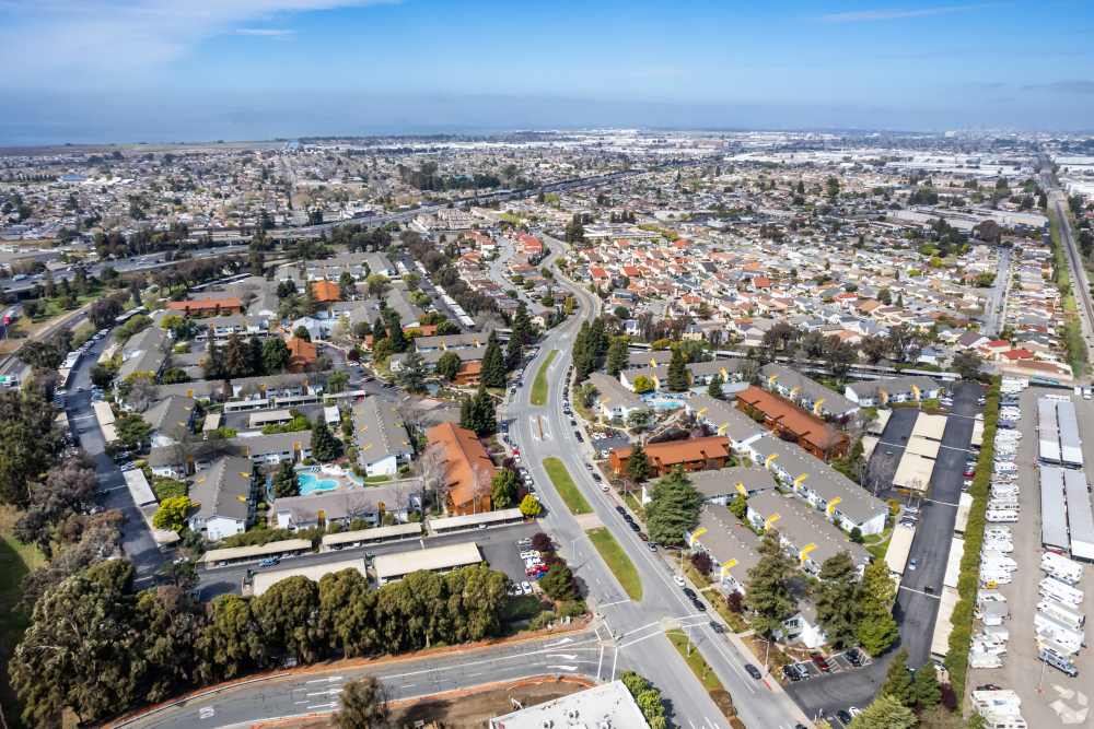 Aerial view of Lakeside Village in San Leandro, California
