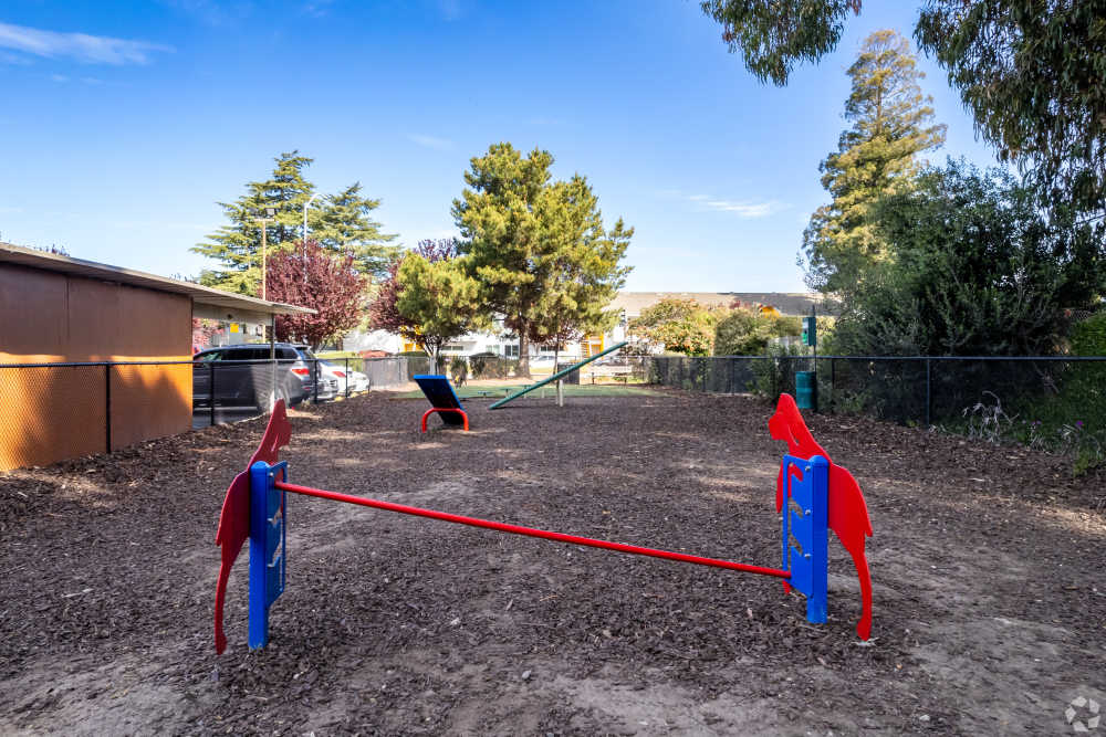 Dog park at Lakeside Village in San Leandro, California