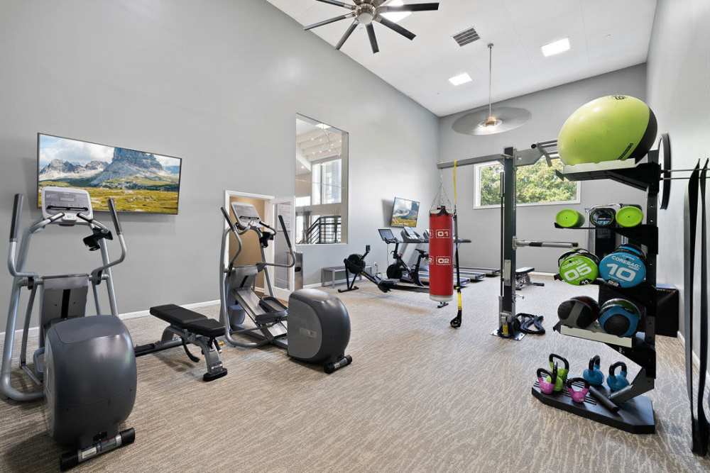 Fitness center at Concord Apartments in Raleigh, North Carolina