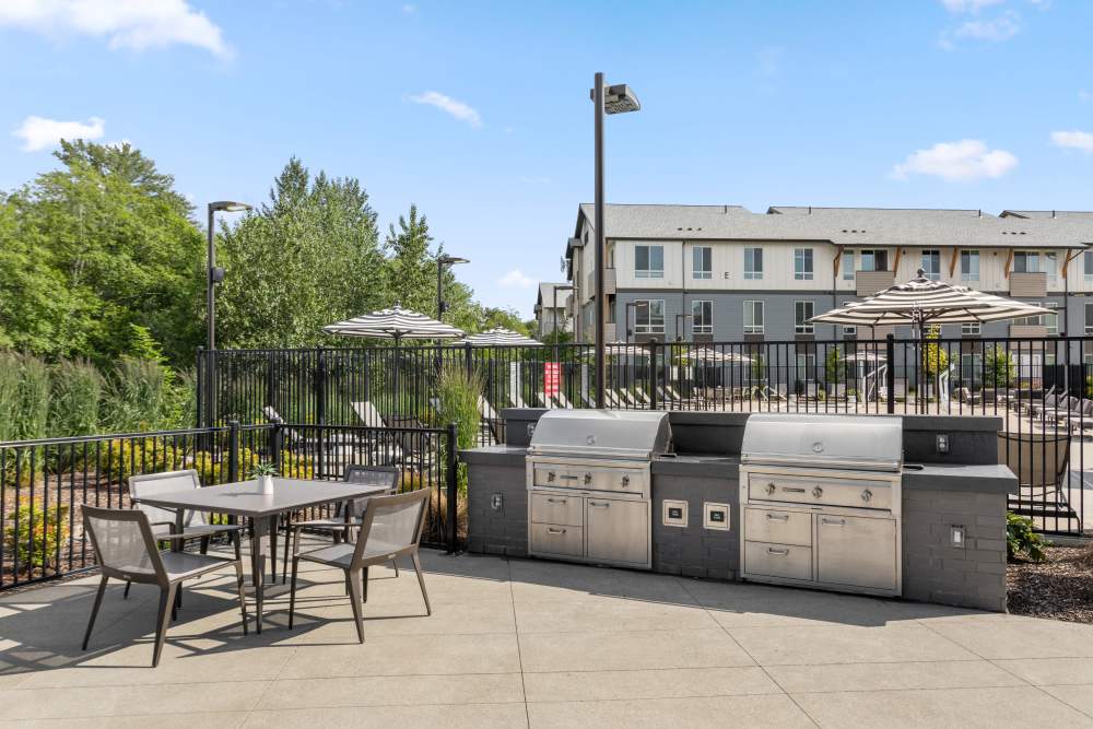 Outdoor grilling stations at 207 East in Edgewood, Washington
