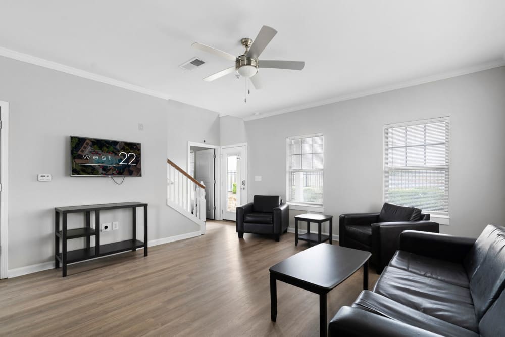 Fully furnished living room at West 22 in Kennesaw, Georgia