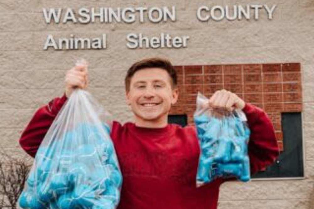 Staff outside of animal shelter at The Landing at Fayetteville in Fayetteville, Arkansas