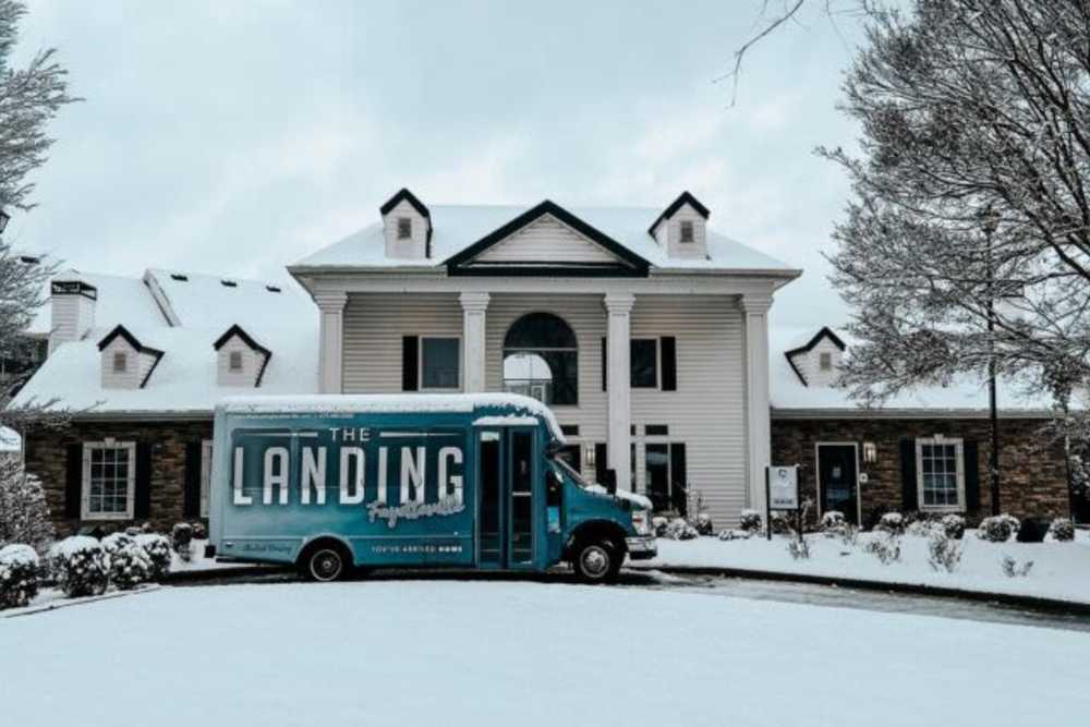 Campus shuttle at The Landing at Fayetteville in Fayetteville, Arkansas