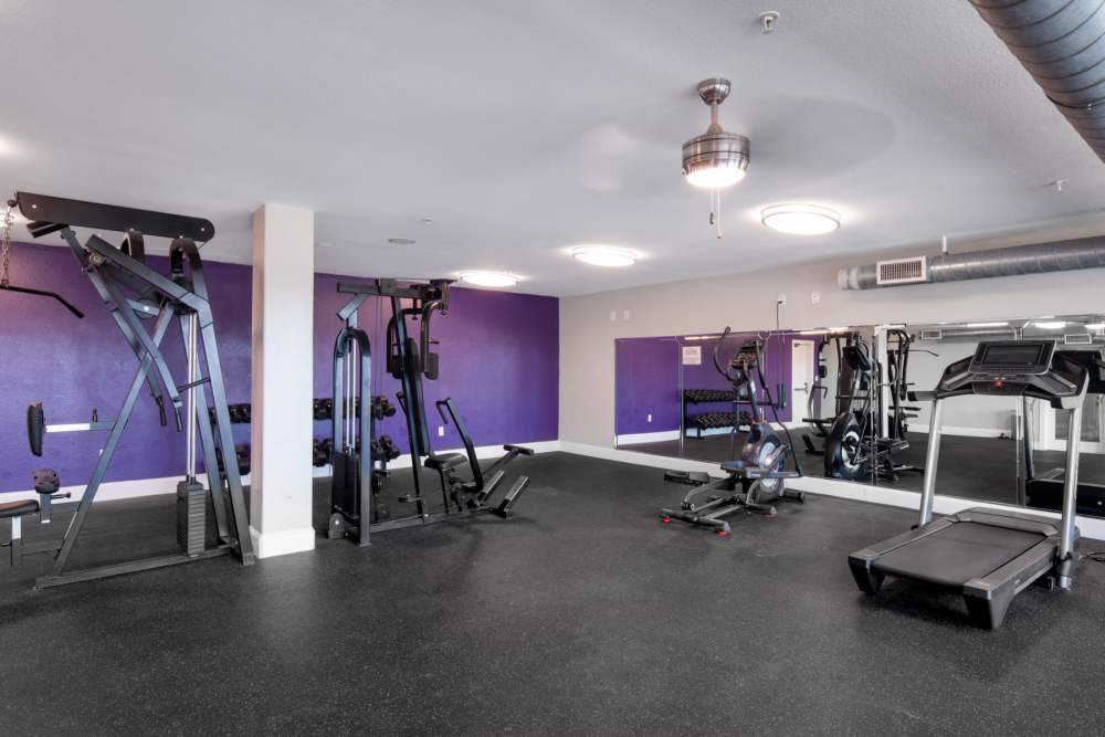 Fitness center with cardio equipment at Altitude at Baton Rouge in Baton Rouge, Louisiana