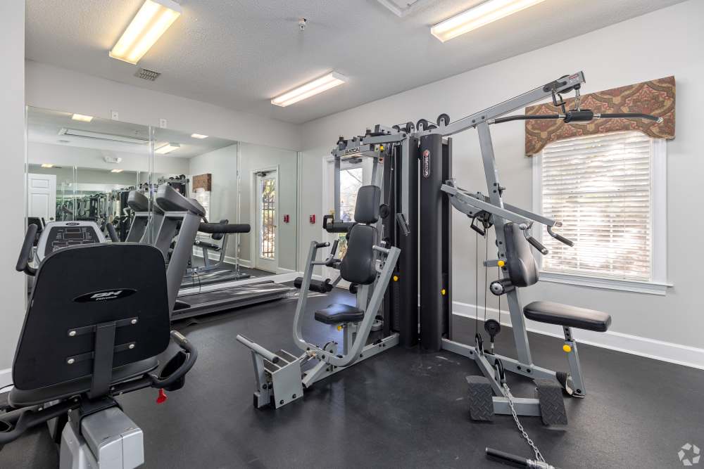 Fitness Center with useful equipment at Cherokee Summit Apartments in Acworth, Georgia
