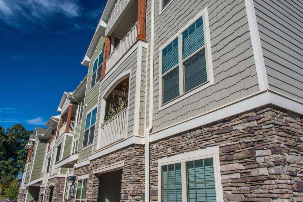 Exterior of our apartment building at Retreat at Hunt Hill in Asheville, North Carolina