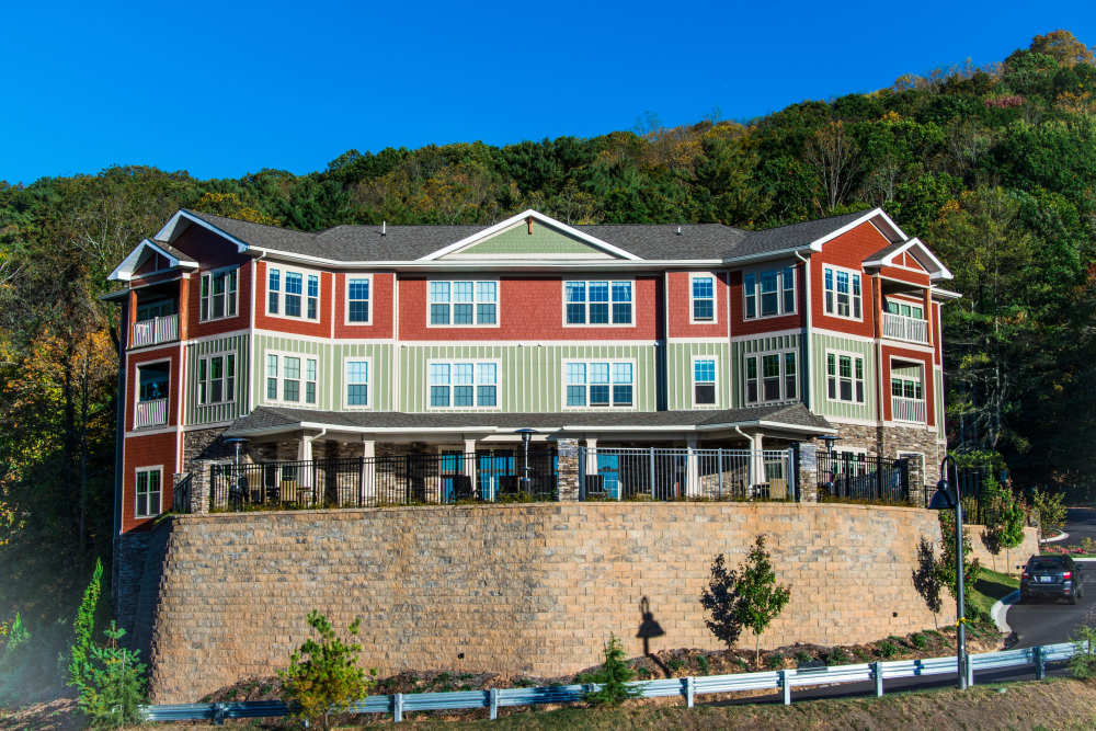 Exterior of our complex at Retreat at Hunt Hill in Asheville, North Carolina
