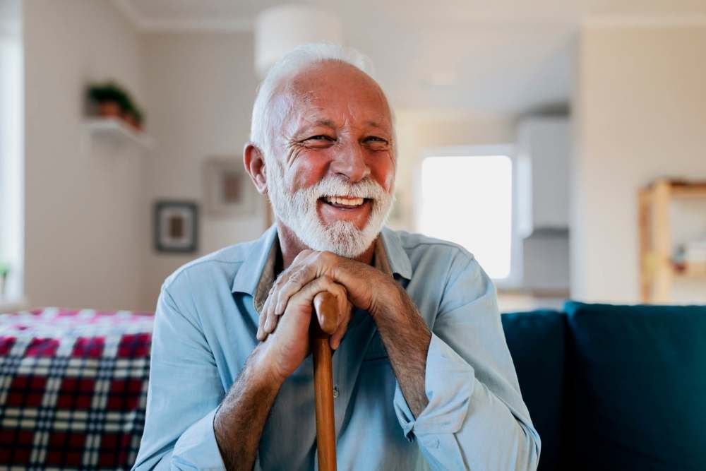 Man smiling at Lakeview Senior Living in Lakewood, Colorado