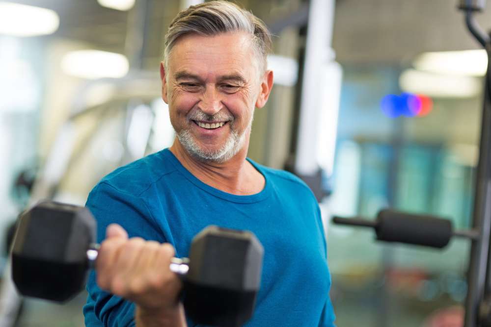 Man working out at Lakeview Senior Living in Lakewood, Colorado