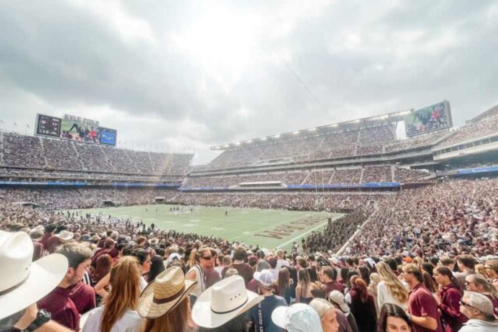 Football game at The Landing at College Station in College Station, Texas