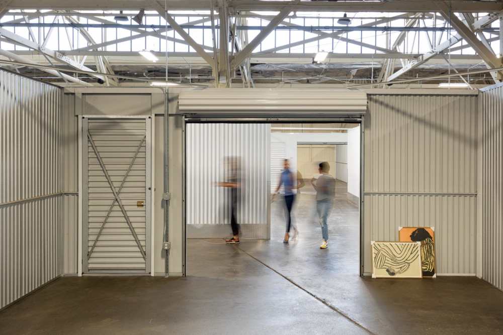 Barn style doors at a storage warehouse.