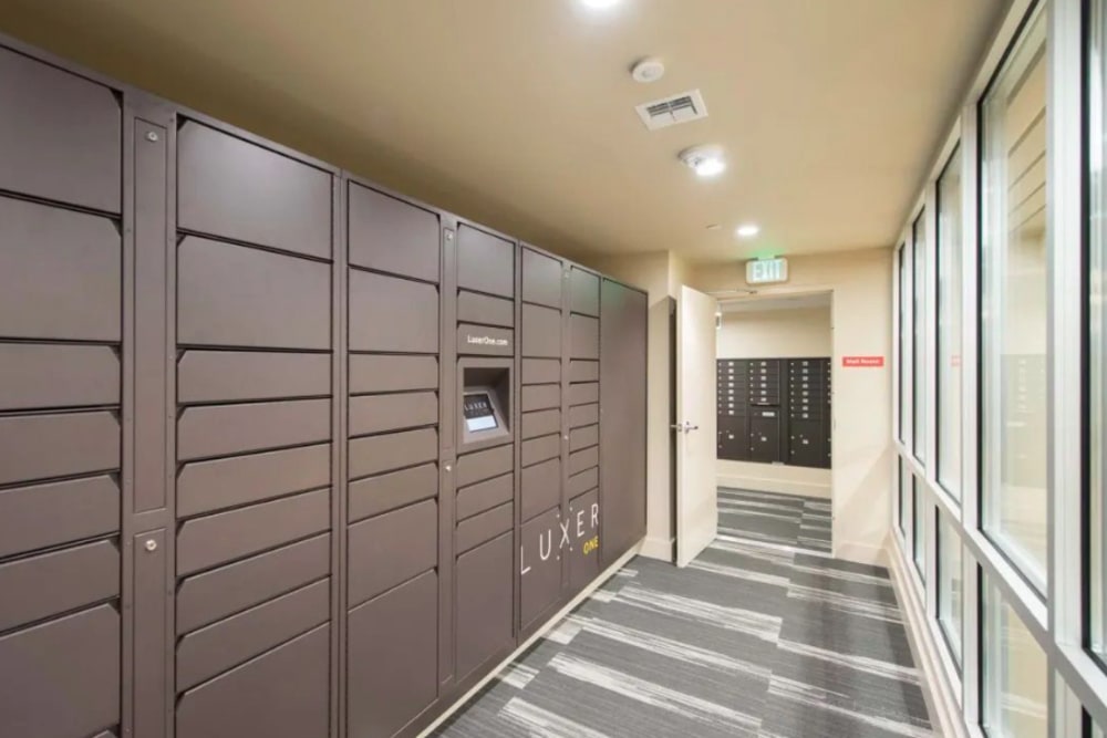 Secure mail room at Eagle Rock Apartments at MetroWest in Framingham, Massachusetts