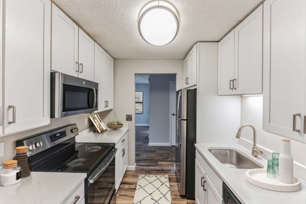 Equipped kitchen for your cooking needs at Eagle Rock Apartments at MetroWest in Framingham, Massachusetts