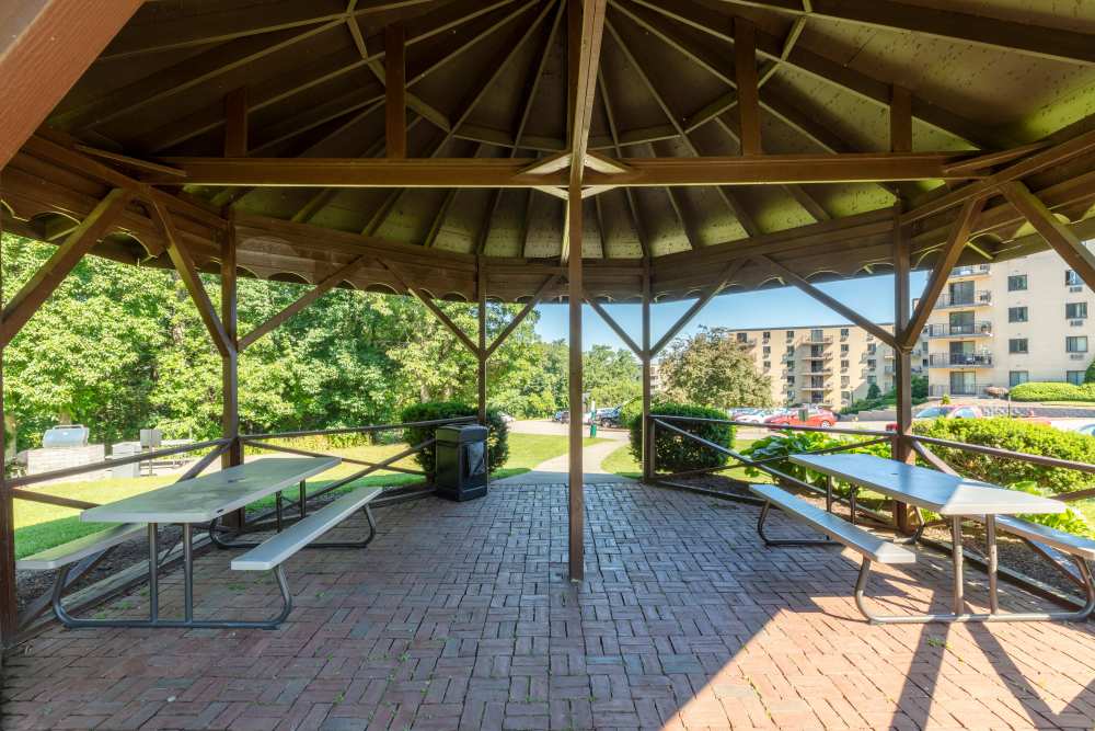 Spend time at the gazebo at Eagle Rock Apartments at MetroWest in Framingham, Massachusetts