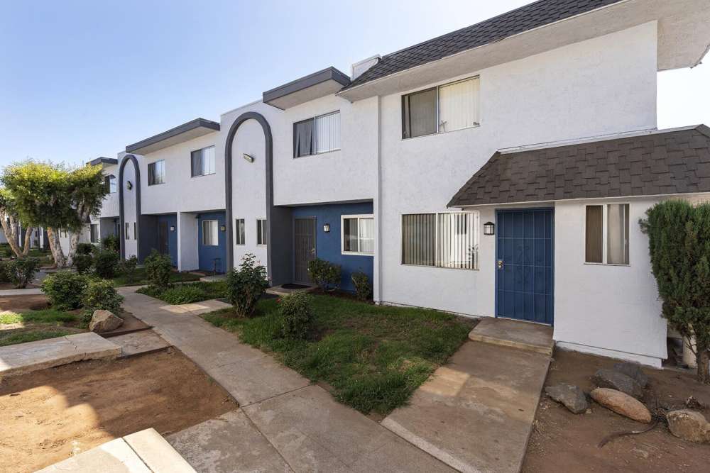 Modern Apartment building exterior at Terre at Bradley in El Cajon, California
