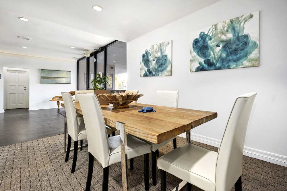 Conference table in the clubhouse at Bay in San Diego, California