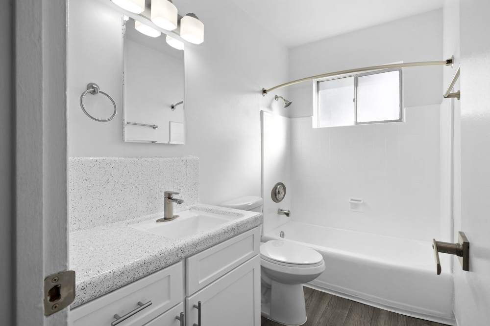 Bathroom with great lighting at Terre at Mollison in El Cajon, California