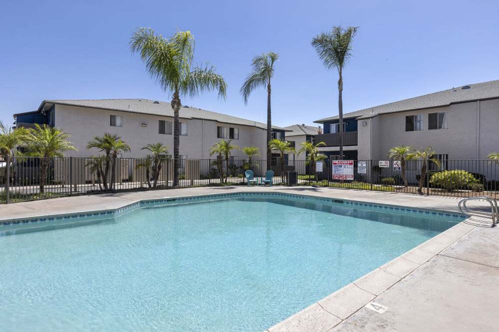 Swimming pool area at Terre at Lakeside in Lakeside, California