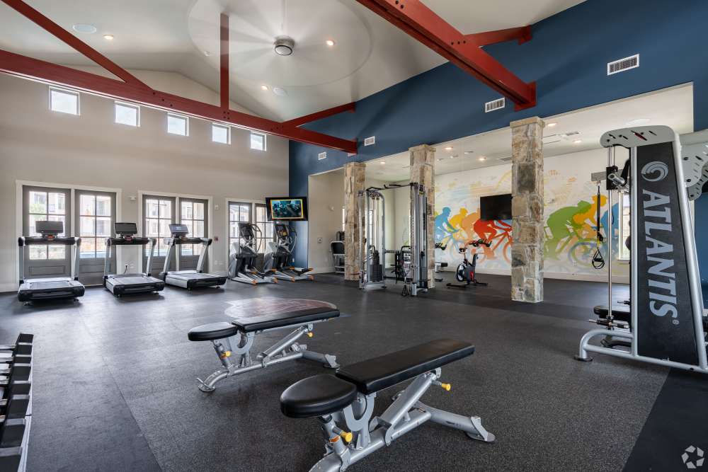 Fitness center at The Trails at Summer Creek in Fort Worth, Texas
