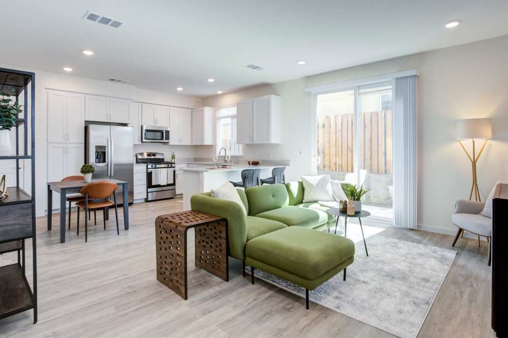Cozy and bright living room at The Terraces at Stanford Ranch II in Rocklin, California