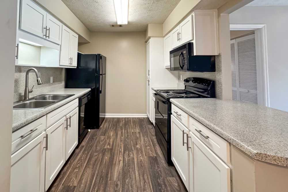 State-of-the-art kitchen at Greenleaf Apartments in Phenix City, Alabama