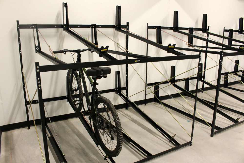 Bicycle storage at The Flats at Dorsett Ridge in Maryland Heights, Missouri