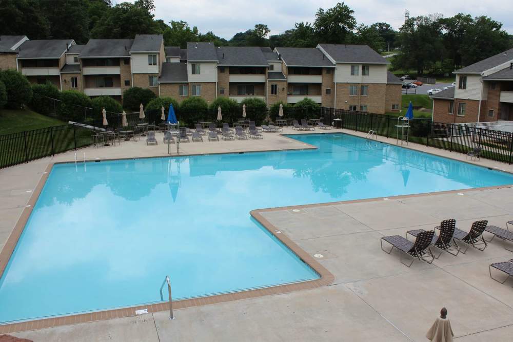 Large swimming pool at Hunt Club Apartments in Cockeysville, Maryland