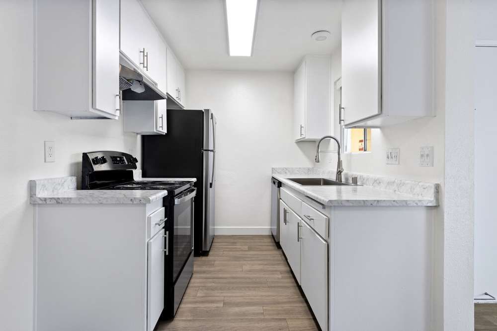 Modern kitchen at Valle at Canyon in Spring Valley, California