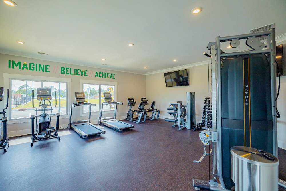 Get a workout in at our fitness center at Beverly Villas in Brunswick, Georgia