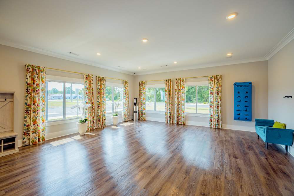 Yoga studio at Beverly Villas in Brunswick, Georgia