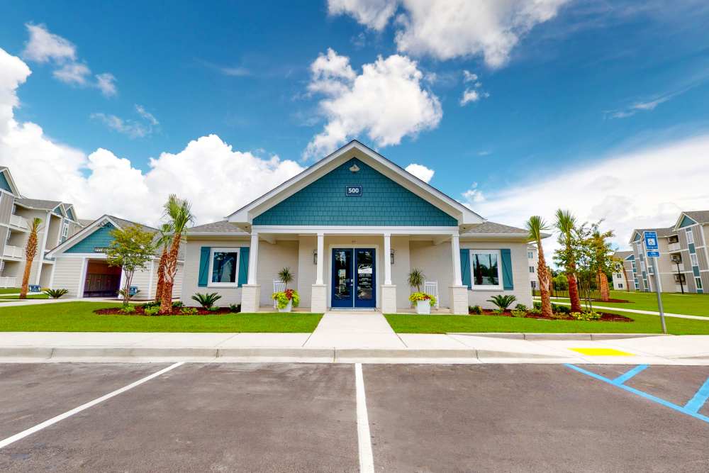 Leasing office entrance at Coastal Club Apartments in Brunswick, Georgia