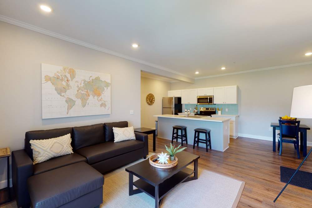 Spacious living room at Coastal Club Apartments in Brunswick, Georgia