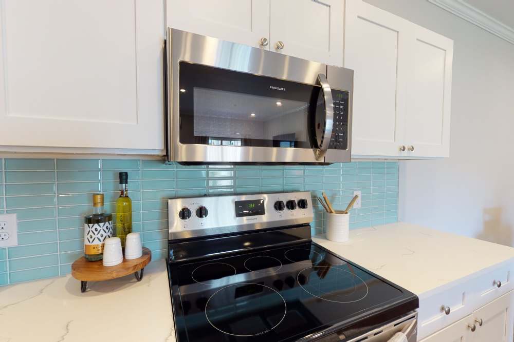 Stainless-steel appliances in our apartment kitchens at Coastal Club Apartments in Brunswick, Georgia