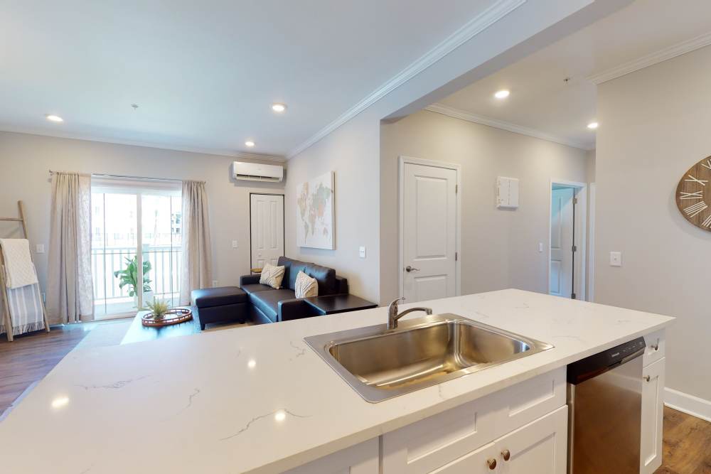 Kitchen island at Coastal Club Apartments in Brunswick, Georgia