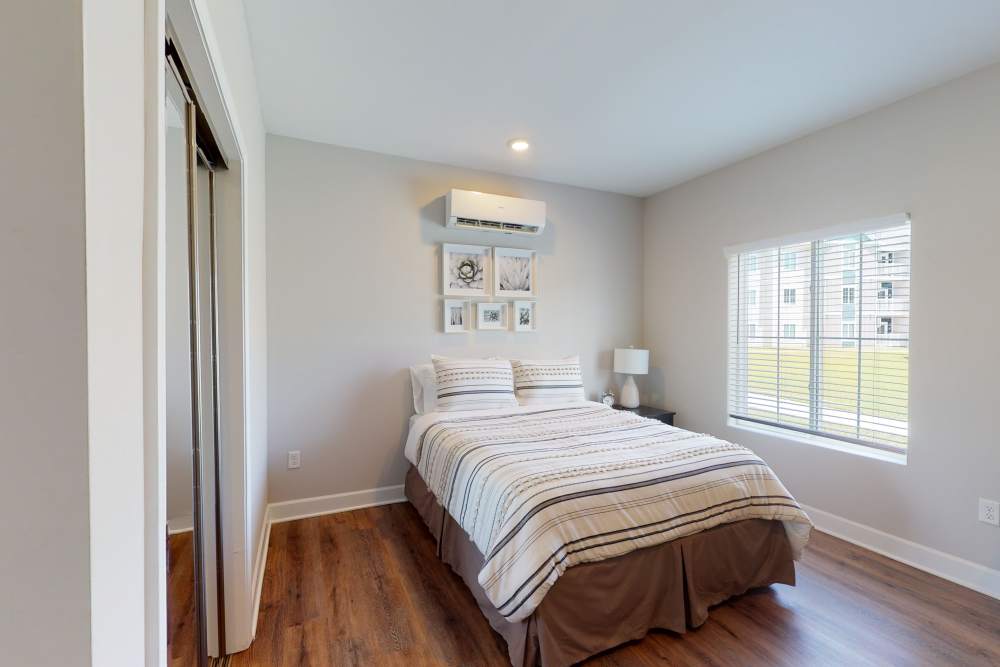 Large spare bedroom in a model home at Coastal Club Apartments in Brunswick, Georgia