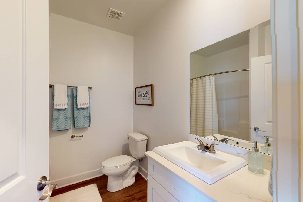 Upgraded bathroom at Coastal Club Apartments in Brunswick, Georgia