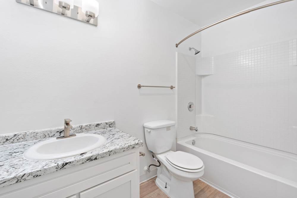 Bathrooms with great lighting at Mar at Laurel in National City, California