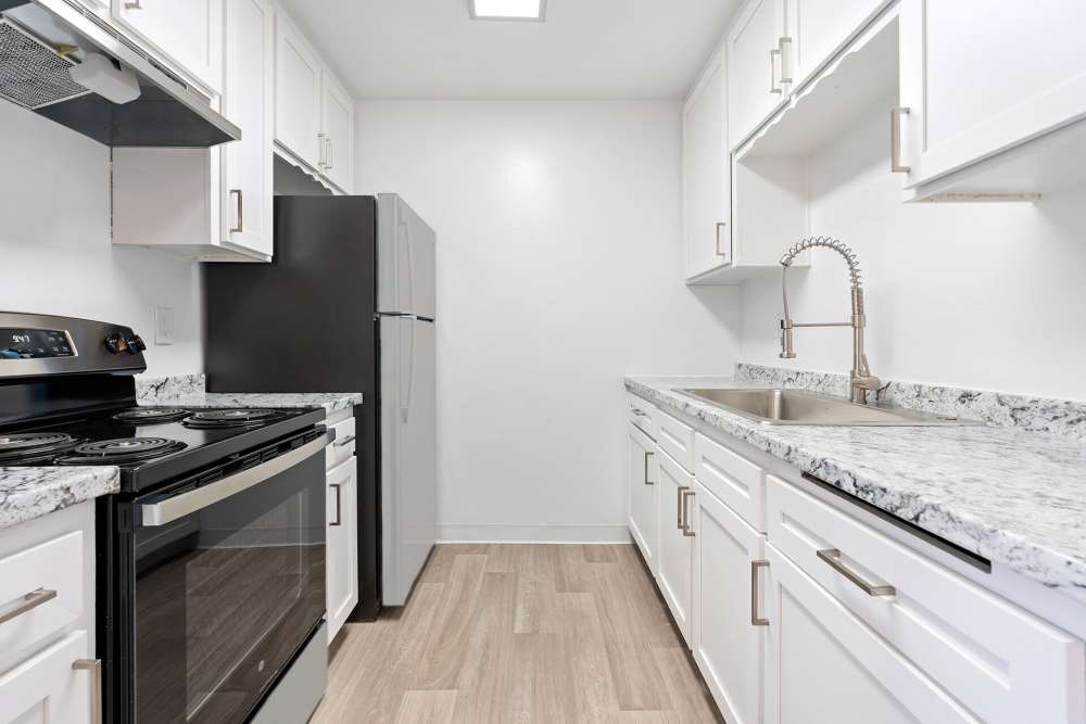 Modern kitchen at Mar at Laurel in National City, California