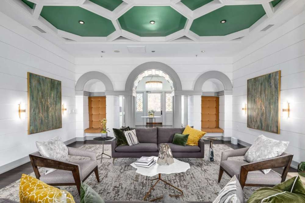 Seating in the clubhouse at The Preserve at Catons Crossing in Woodbridge, Virginia