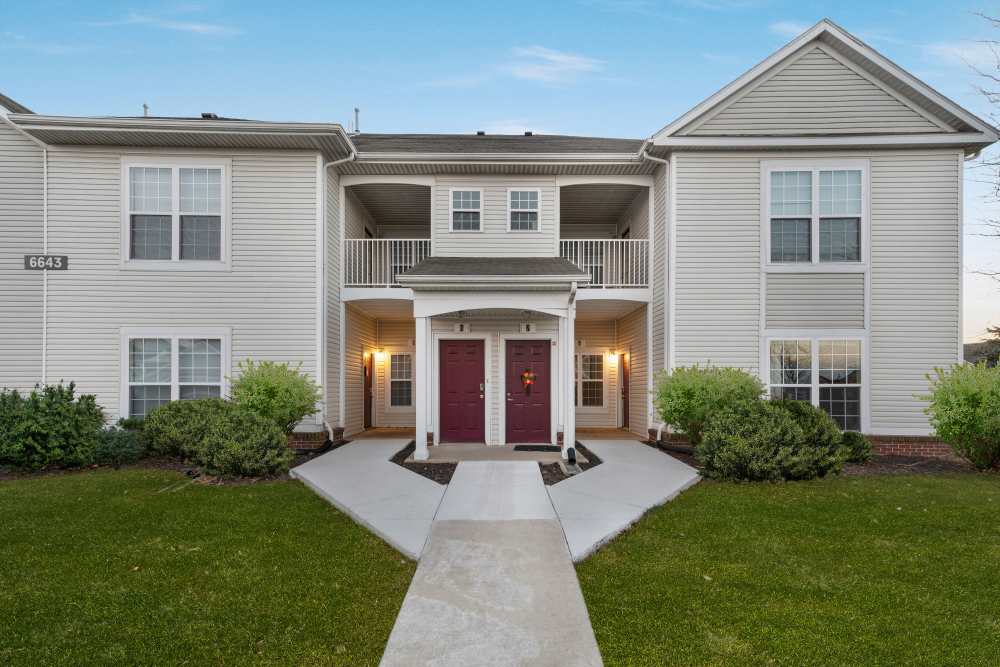 Scenic view of apartments located at Lake Pointe Apartment Homes in Portage, Indiana