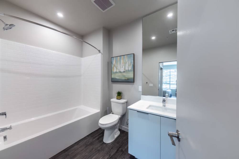 Spacious bathroom at Reno Experience District in Reno, Nevada