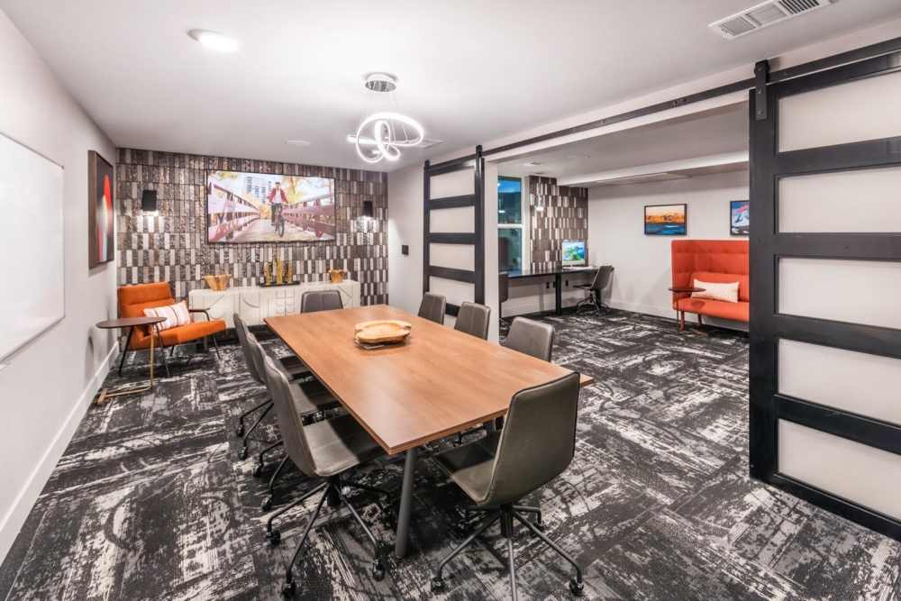 Meeting room in the clubhouse at Reno Experience District in Reno, Nevada