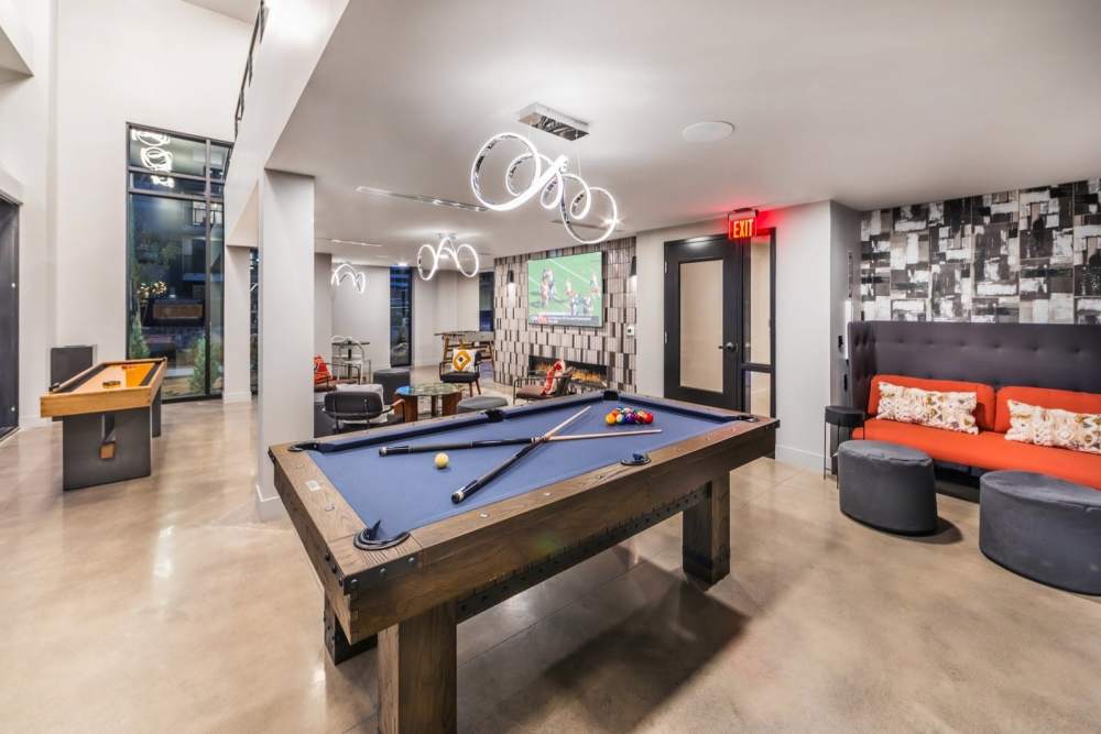 Pool table at Reno Experience District in Reno, Nevada