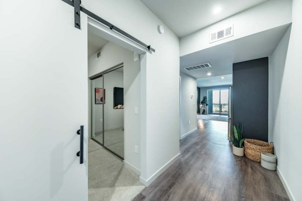 Hallway in an apartment at Reno Experience District in Reno,
