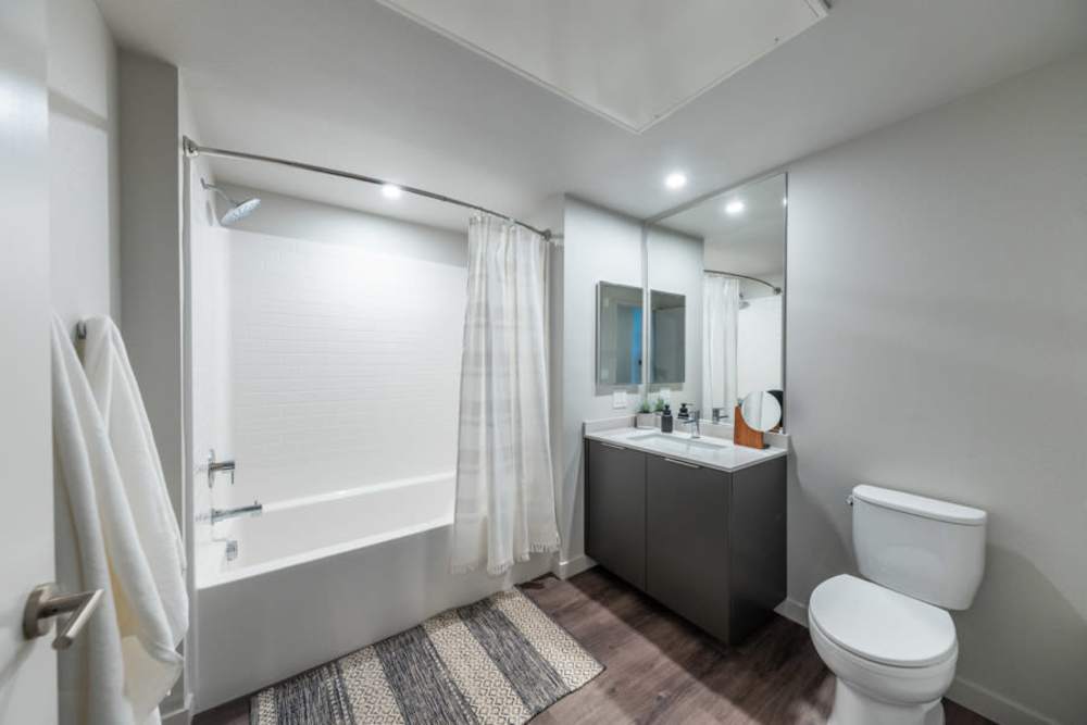 Model bathroom at Reno Experience District in Reno,
