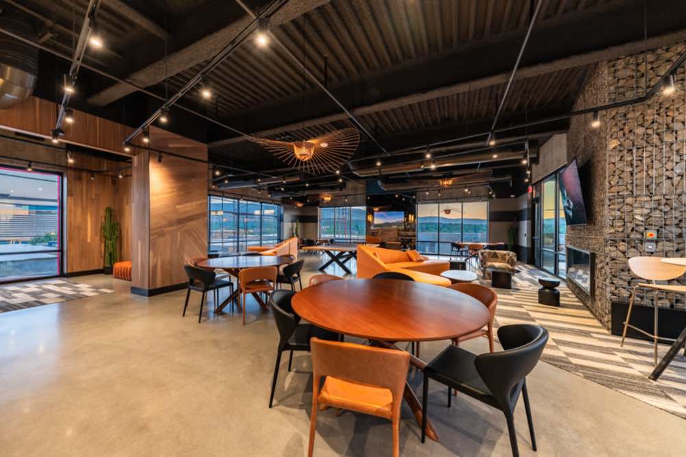 Indoor lounge seating at Reno Experience District in Reno, Nevada