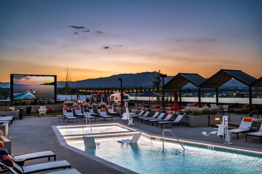 Beautiful pool at Reno Experience District in Reno, Nevada