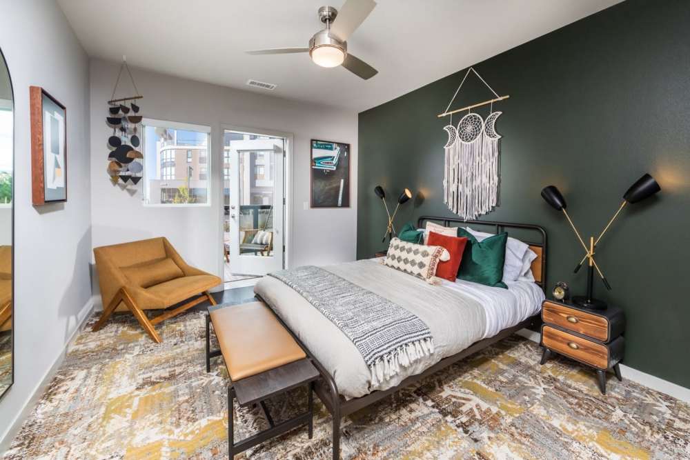 Cozy bedroom at Reno Experience District in Reno,